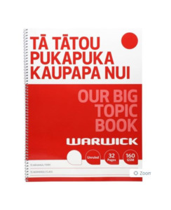 WARWICK OUR BIG TOPIC BOOK UNRULED - School Stationery-Speciality Exercise Books&hellip;