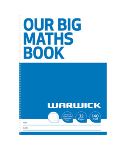 WARWICK OUR BIG MATHS BOOK 30MM QUAD - School Stationery-Speciality Exercise Boo&hellip;