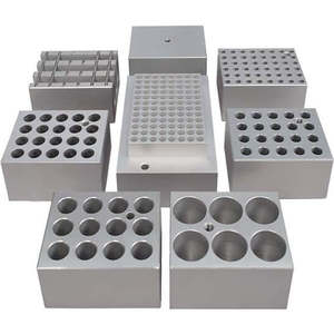 General Equipment: Heating Block, Single Wide, Aluminum, 12 x 16 mm diammeter tubes