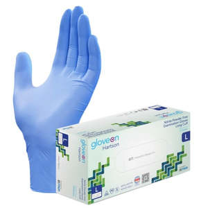 GloveOn®- HARTSON Nitrile Exam Gloves Powder Free, Long Cuff, Small