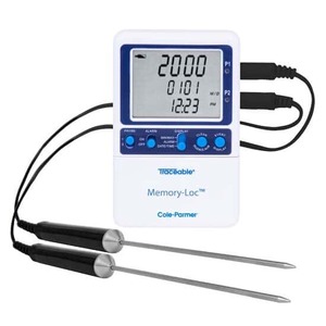 Thermometers: Traceable Memory-Loc™ Datalogging Thermometer; 2 Stainless Steel Probes