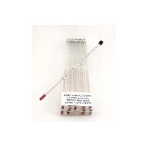 Thermometers: Thermometer -10/+50°C, 0.5 degree divisions, length 305mm, Red Spirit