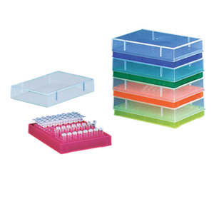 Flipper Racks: ON PROMOTION - Rack PCR Work Up 96 Place, With Lid, Fluorescent Assorted