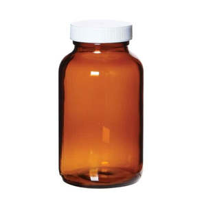 Glassware: Wide-Mouth Amber Glass Bottle, Level 1, 125 mL (EW-35204-61)
