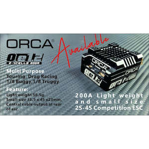 Team Orca: ORCA: OE1.2 200A PRO ESC 2-4S 1/10, 1/8 Buggy/Truggy, Drag Racing