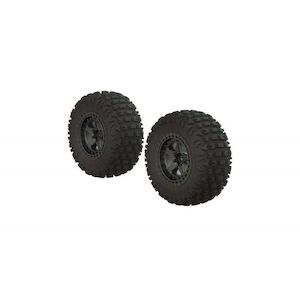 ARRMA: Fortress SC Tire Set Glued Blk Chrm (2)