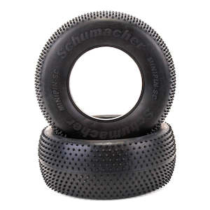 SCHUMACHER: SHORT COURSE TYRE - MINI PIN - YELLOW (PR)
