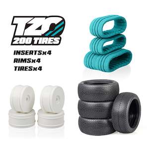 Bodies 1: TZO 200 Tires: 202 Car Set Non-Glued (Tires+Inserts+Rims)