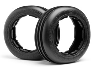 HB Racing: HB DOUBLE BLADES TIRE (Blue/Baja 5B/Front/2pcs)