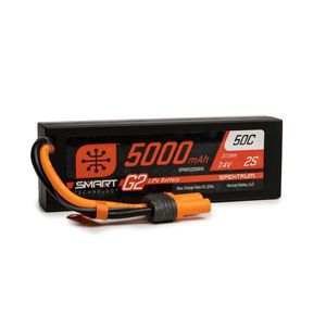 Spektrum: 5000mAh 7.4v 2S 50C Smart G2 Hardcase LiPo Battery - IC5