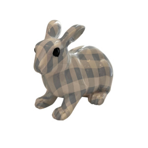 Rabbit Resting Blue Checkered