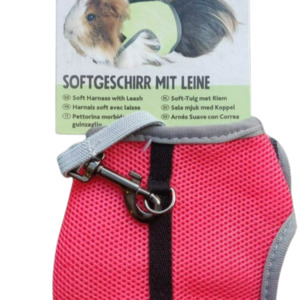 Soft Harness - Guinea Pig -Coral Red