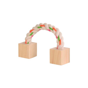 Enrichment: Playing rope with wooden blocks 20cm