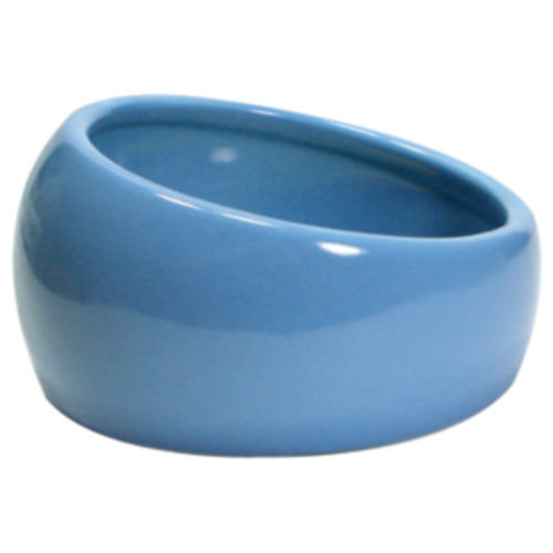 Feeders: Ergonomic Dish Blue Small