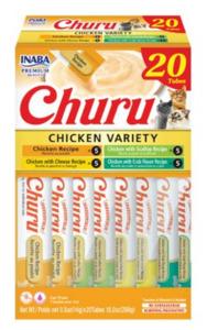 Cat Food Treats: Inaba Churu Chicken Variety Box (20 x 14g)