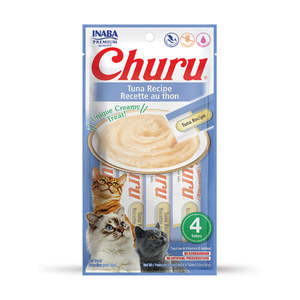 Cat Food Treats: Inaba Churu Tuna Recipe x4 Tube Pack