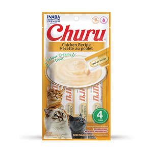 Cat Food Treats: Inaba Churu Chicken Recipe x4 Tubes Pack