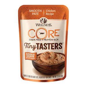 Cat Food Treats: Wellness Core Tiny Tasters chicken Pate for Cats 50g