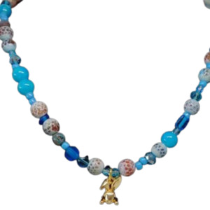 Precious stones, Vinatge beads, Bunny Necklace (REDUCED TO CLEAR)