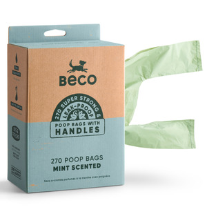 Dog Clean Up: Beco Poop Bags with Handle Mint - 270pk