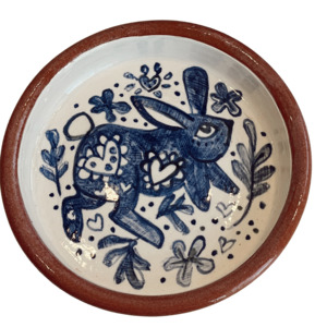 Reduced To Clear: Ceramic Bowl - Folkloric Bunny