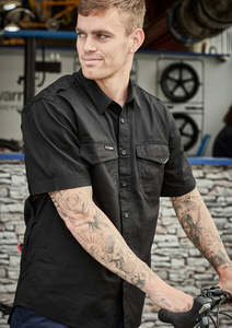 Short Sleeve Work Shirts: Mens Rugged Cooling Short Sleeve Shirt ZW405