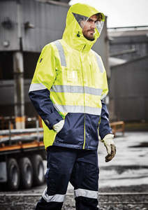 Mens Hi Vis 4 In 1 Waterproof Jacket ZJ532