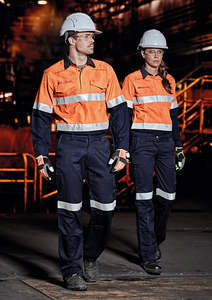 Flame Retardant Workwear: Mens Orange Flame Taped Cargo Pant (Regular) ZP521