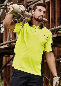 Ho Vis Polos: Mens Hi Vis Reinforced Squad Short Sleeve Polo ZH465