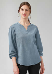 Blouses: Womens Ruche Long Sleeve Blouse RU568LL