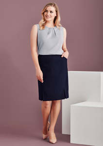 Womans Corporate Pants Skirts: Womens Siena Front Pleat Detail Straight Skirt 20720
