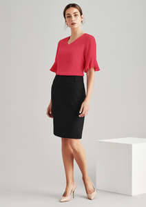Womans Corporate Pants Skirts: Womens Comfort Wool Stretch Multi-Pleat Skirt 24015