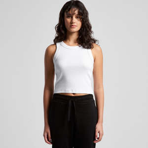 Women's Organic Rib Crop Tank 4064G