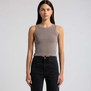 Women's Faded Organic Rib Crop Tank 4035