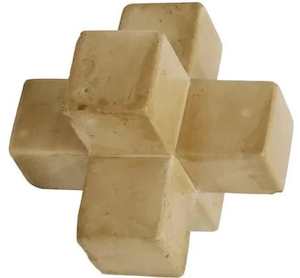 Travertine Look Deco Cross - Beige - 12cm