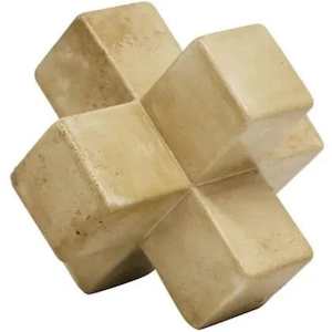 Travertine Look Deco Cross - Beige - 15cm