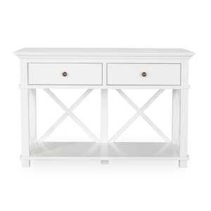 Hamptons Tables: Sorrento Hamptons 130cm 2 Drawer Console White