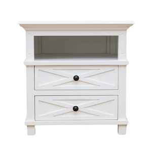 Sorrento: Sorrento Hamptons White Medium 2 Draw Bedside Table