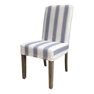 Hampton Chairs: Blue Multi Stripe Short Chair Cover