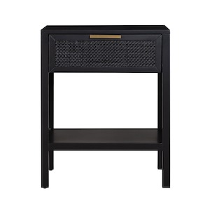 Hamptons Bedroom Furniture: Santorini Bedside Table One Drawer Black