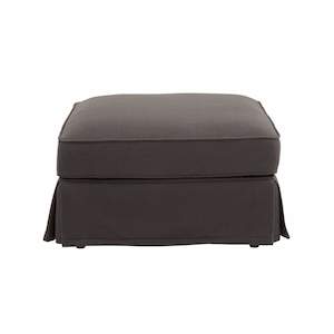 Hampton Ottomans: Ottoman Slip Cover - Noosa Charcoal
