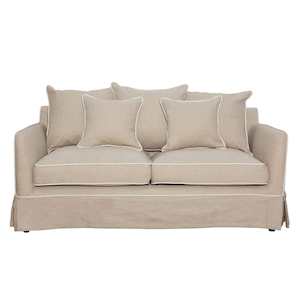 Noosa 2 Seat Hamptons Natural W/White Piping Linen Blend