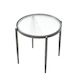 Gatsby Round 48cm Fluted Glass Side Table  Gunmetal Grey