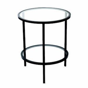 Hamptons Side Tables: Palladium Glass and Black Side Table
