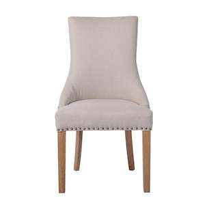 Hampton Dining Chairs: Bordeaux Studded Beige Dining Chair