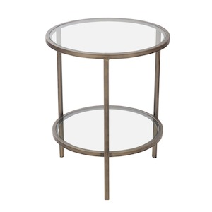 Palladium Glass and Brass Side Table