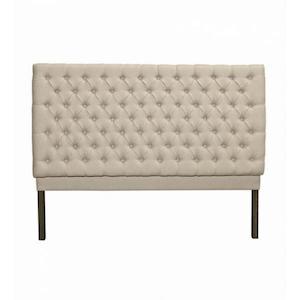 Queen Beige Linen Bedhead