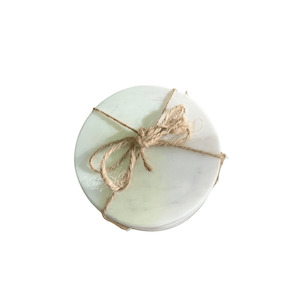Decor Barware: River Marble Round Coaster White