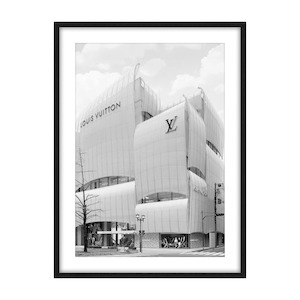 Louis Vuitton Glass and Black Framed Print 90cm x 120cm