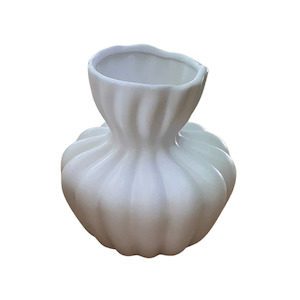 Naia White Ceramic Vase Small